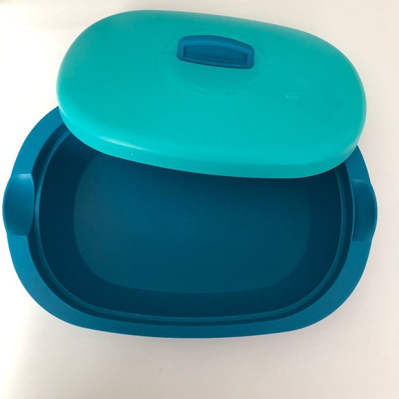 Vintage Tupperware Green Legacy Oval Dish w/Lid